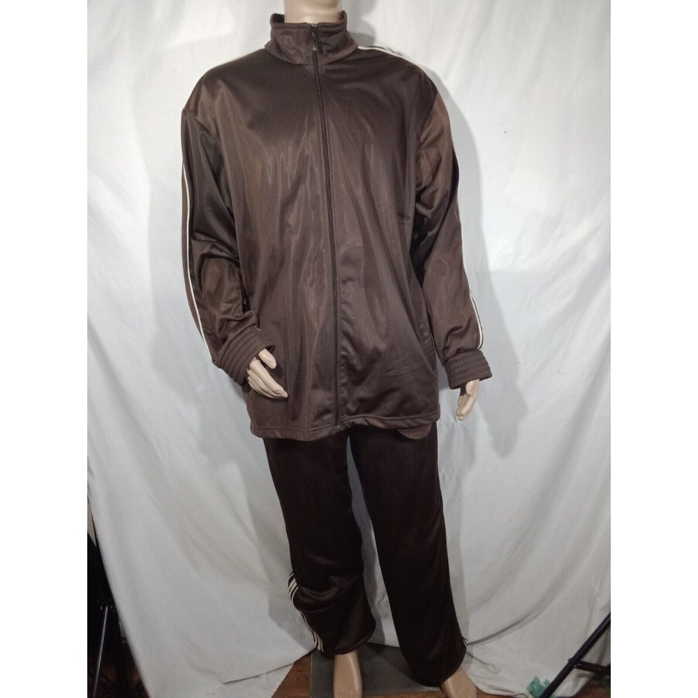 NBN Gear 2 Piece Track Suit Mens Size XL Brown/White RN 114856